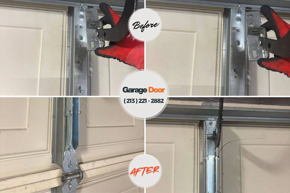 Before and after: garage door repair Nicholls, GA